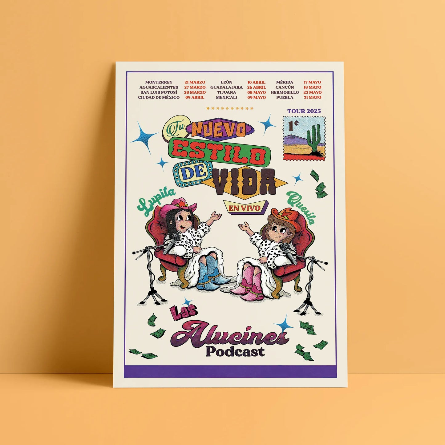 Cartel Alucín 1¢ • Gira 2025 • Firmado y numerado